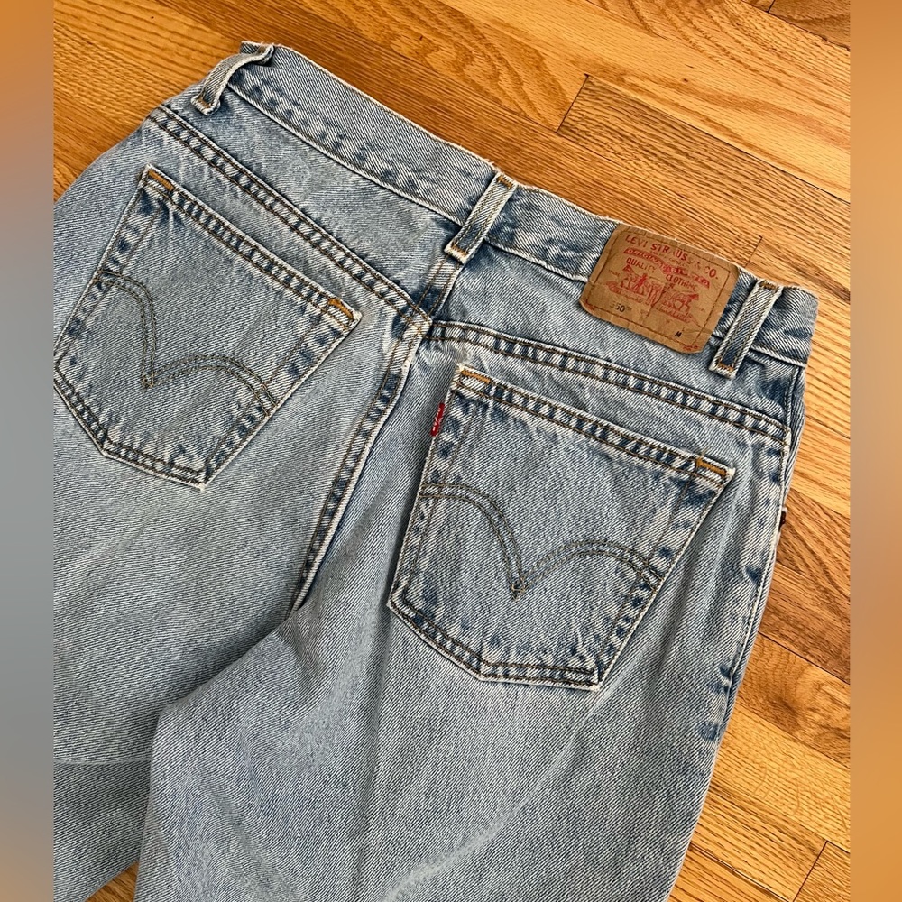Vintage Levi's 550 Classic Relaxed High Waist Tapered Jeans 90's Y2K Size 12